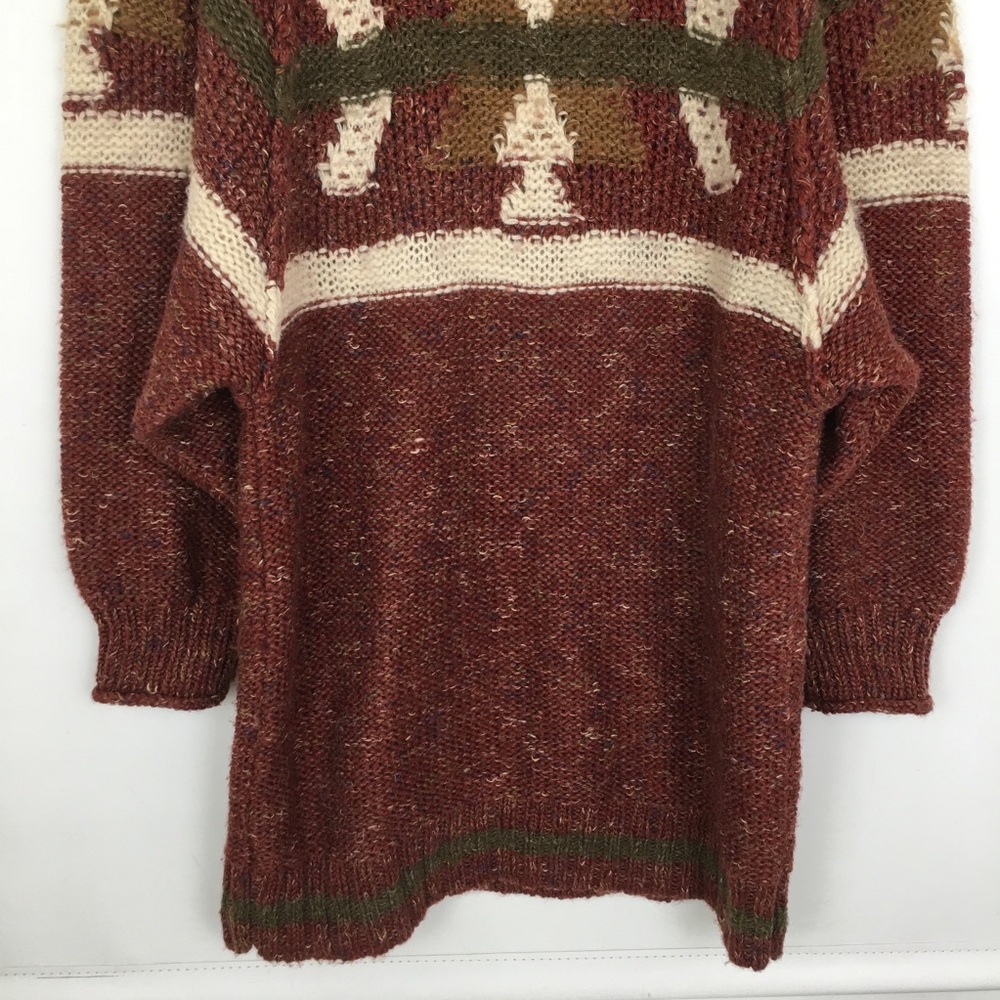 Free People Northern Lights Sweater Mini Dress Wool Blend Knit Rust Red Size M - Picture 14 of 16
